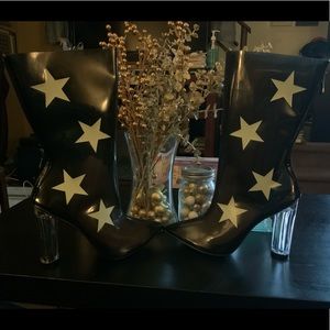 ⭐️ Starry night! Black pvc glow Cape Robbin boots